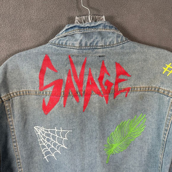 Brooklyn Cloth Mens Denim Jacket XL Blue Jean Trucker Savage‎ - Picture 10 of 16